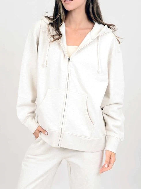 RD Cozy Fleece Boyfriend Zip Up Hoodie