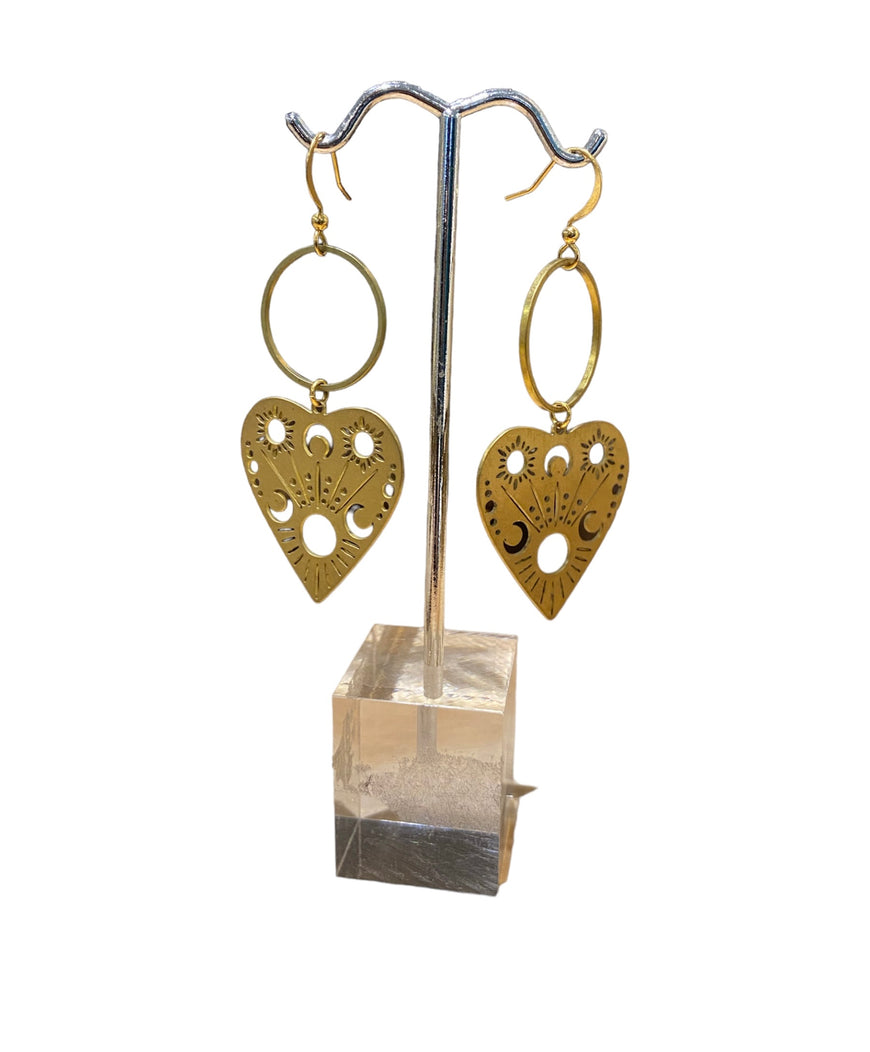 FRUG Brass Heart Earrings