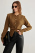 COMMENSE | Vintage Style Wool-Blend Button-Down Cardigan (L)