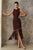  Asymmetric Fringe Metal Bead Detail Midi Dress (M)