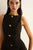  Metal-Button Pleated Tank Dress (L)