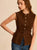  Faux Suede Vest with Belt