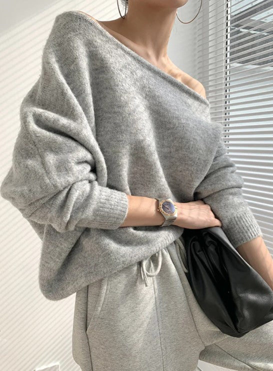 COMMENSE | One Shoulder Asymmetric Sweater (XS)