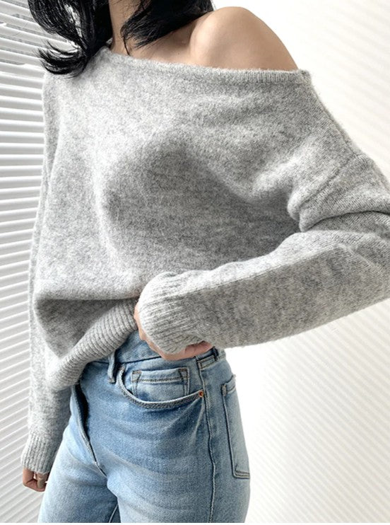 COMMENSE | One Shoulder Asymmetric Sweater (XS)