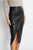 COMMENSE | Pleated Split Vegan Leather Skirt (M)