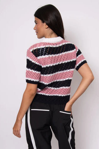 ELEI- Striped Knit Polo