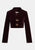 COMMENSE |  Velour Cropped Blazer With Metal Buckles (XS)