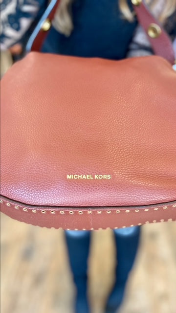 MICHAEL KORS Brown Leather Hobo Handbag