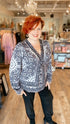HALE BOB Grey Print Blouse (XL) NWT!
