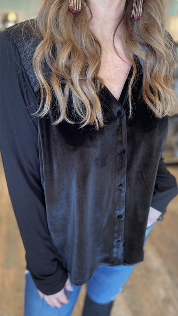 HALE BOB! Black Velour Top (Fit M)