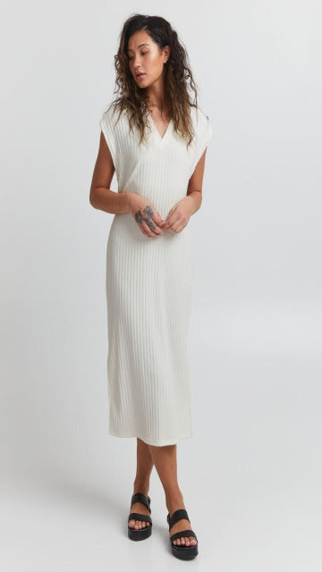 ICHI White Knitted Dress