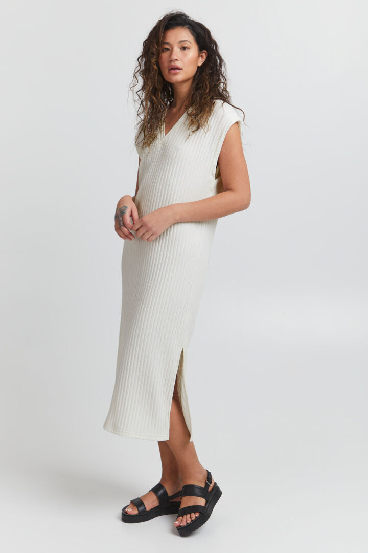 ICHI White Knitted Dress