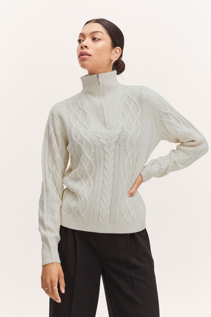 BYOUNG Birch Cable Knit Sweater