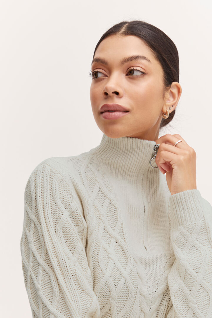 BYOUNG Birch Cable Knit Sweater