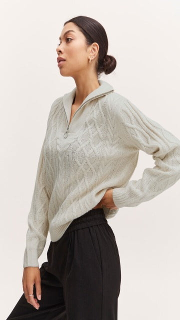 BYOUNG Birch Cable Knit Sweater