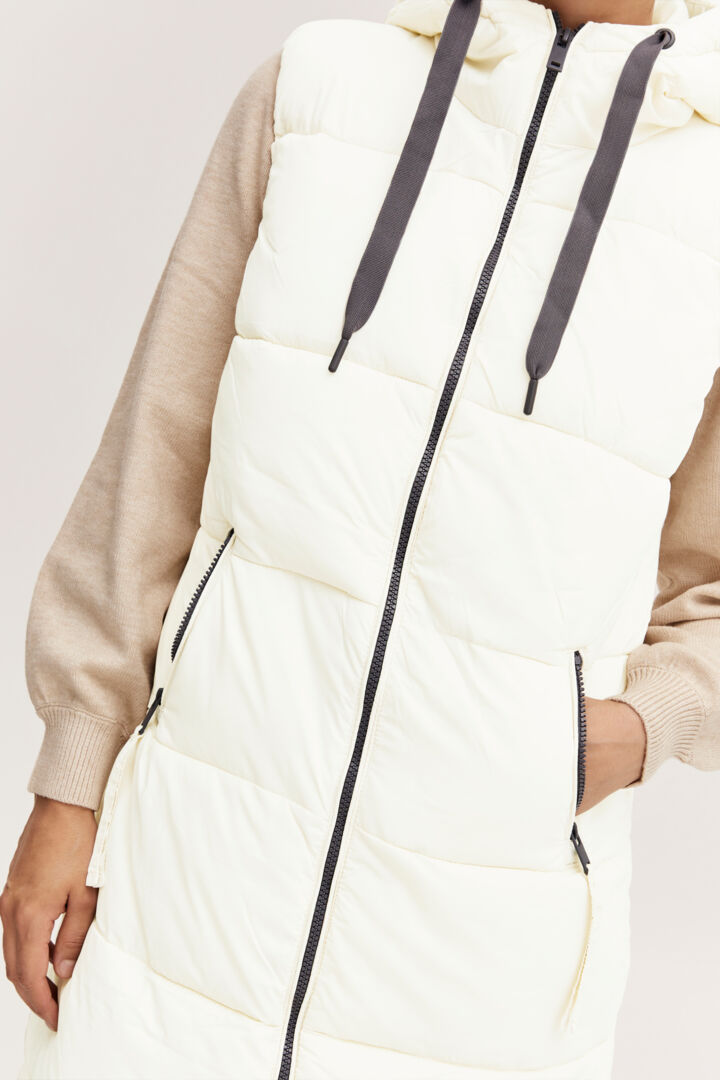 BYOUNG Long Puffer Vest - Birch