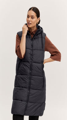 BYOUNG Long Puffer Vest - Black