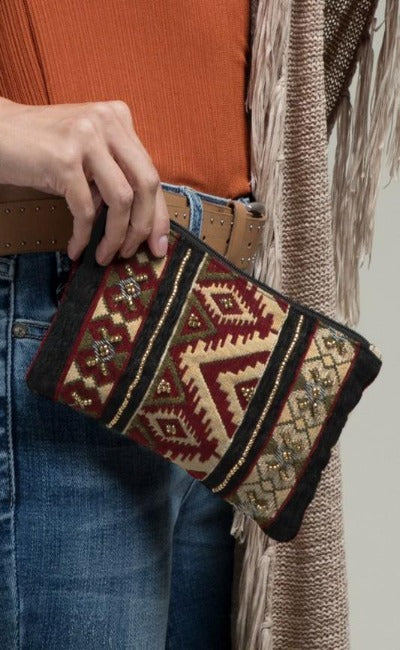 NEW! Southwestern & Ikat Ethnic Pattern Clutch