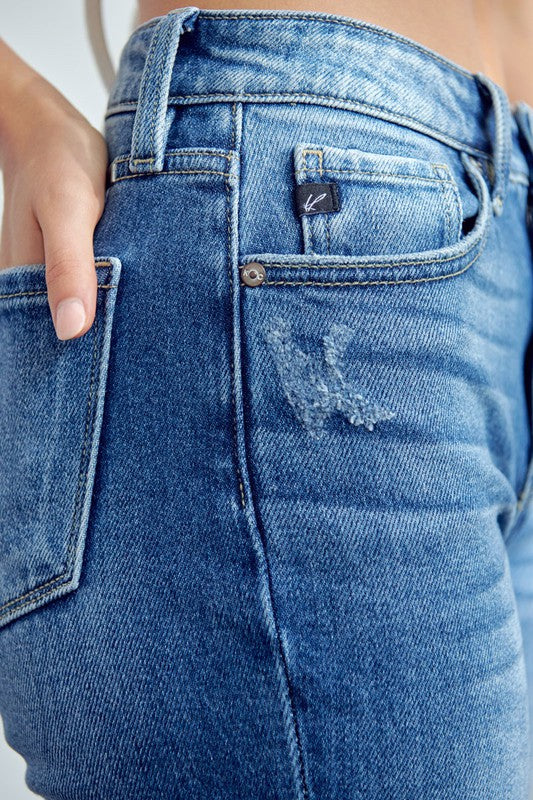 NEW! High Rise Cuffed Straight Jeans!