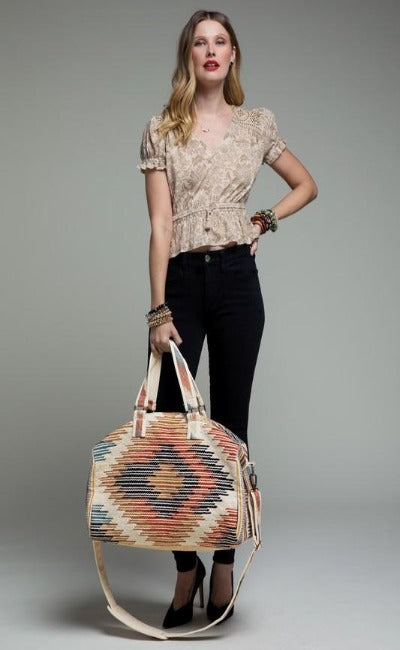 NEW! Handmade Desert Rose Ethnic Pattern Duffel Bag!