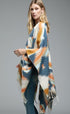 NEW! Oversized Ivory/Blue Ruana