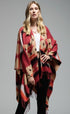 NEW! Oversized Maroon/Camel Ruana