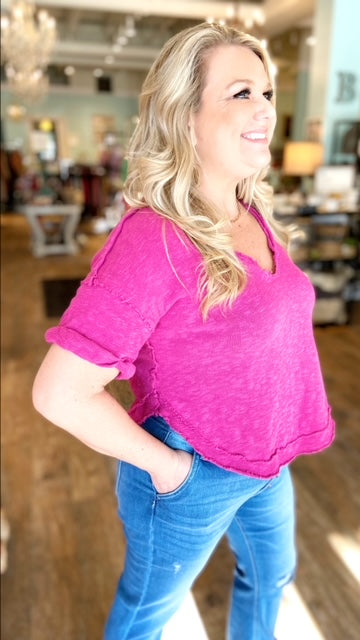 WE THE FREE Sh/Sl  V-Nk Top (XS)