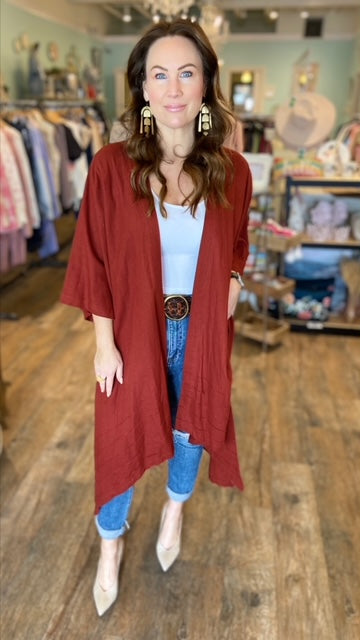 KALIYANA Rust Kimono (M/L)