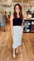 ICHI Stripe Midi Skirt