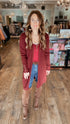 TALBOTS Wine Ribbed Cardigan (S)