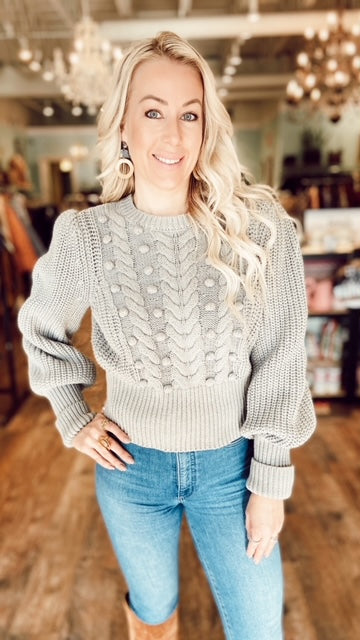 TULAROSE Grey Crop Sweater (S/M)