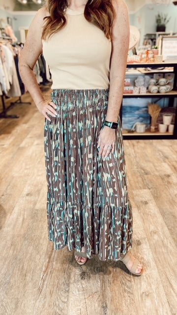 B YOUNG FOR EVER Print Maxi Skirt