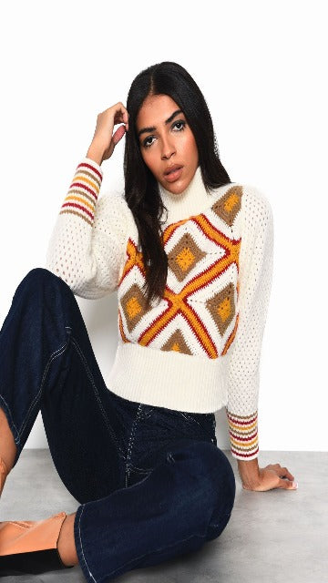 NEW! Cream Multi Knit Sweater!