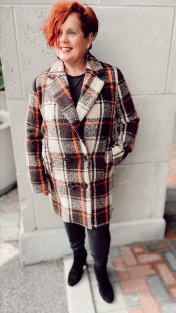 PINK MARTINI Plaid Coat (M) NEW!