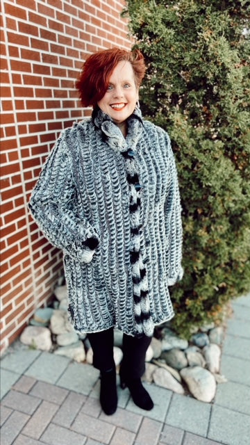 REVERSIBLE Rabbit Fur Coat (XL) NWT!