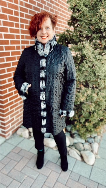 REVERSIBLE Rabbit Fur Coat (XL) NWT!