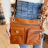 ROOTS Cognac Leather Flat Bag