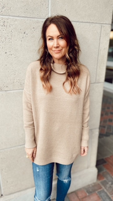 NEW! Mock Neck Ribbed Sweater