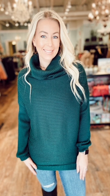 MELOW Green Ribbed Sweater (S)