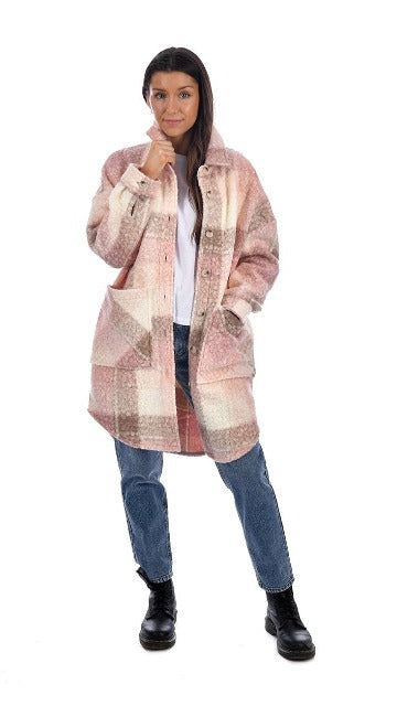 RD Style - Pink Plaid Shacket