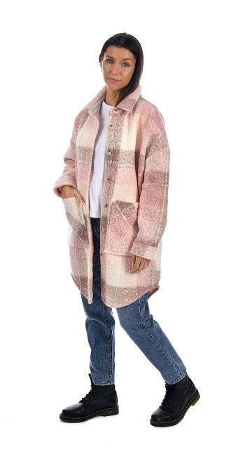 RD Style - Pink Plaid Shacket