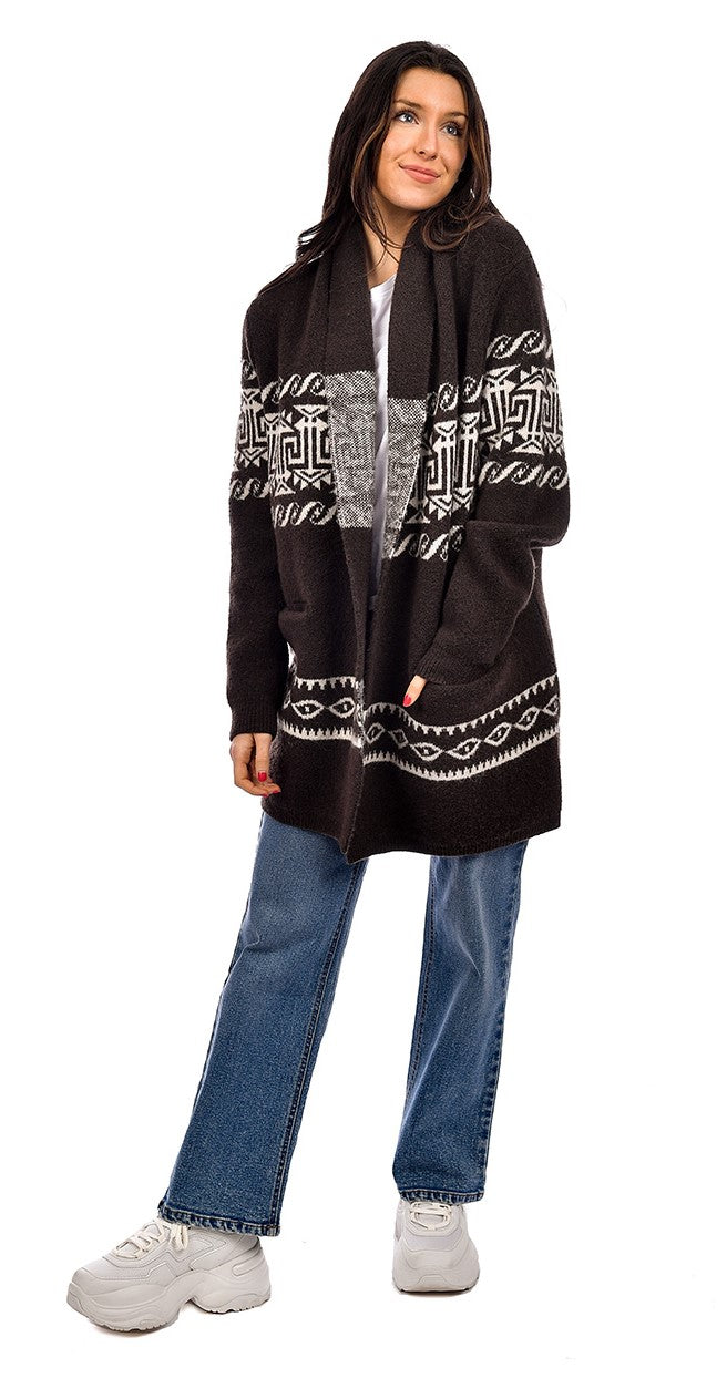 RD Brown Print Cardigan