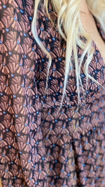 WILFRED Deep V Print Dress (Fits S)