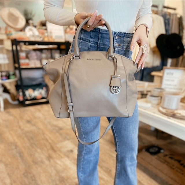 MICHAEL KORS Taupe Leather Handbag