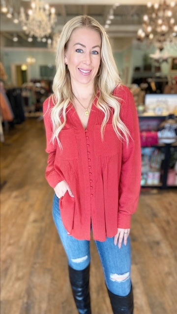 MAEVE (for Anthropologie) Red Dot Top (M)