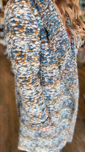 ROBERT KITCHEN Multi Knit Sweater Coat (M/L)