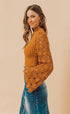 NEW! Ribbed/Crochet Sleeve Sweater