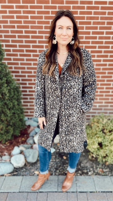 Club Monaco Leopard Print Coat