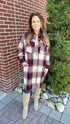 NEW! Burgandy Plaid Long Shacket!