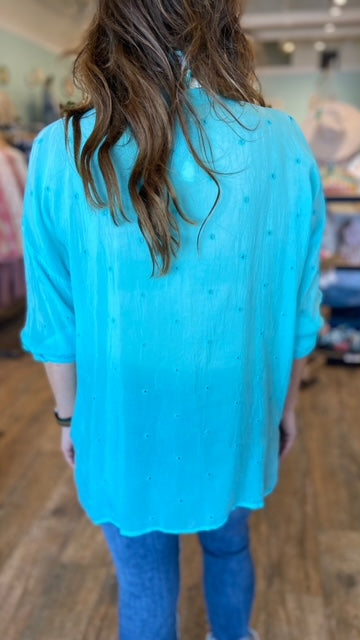 JOHNNY WAS Embroidered Top (M) NWT!